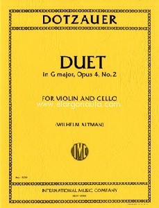 Duet G Major Op. 4 No. 2, for Violin and Cello. 9790220412073