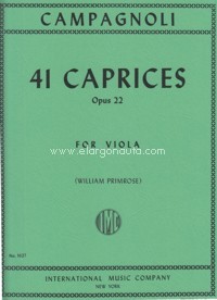 41 Caprices op. 22, for viola. 9790220412721