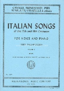 Italian Songs of 17/18th Century Vol. 2, for High Voice and Piano. 9790220417597