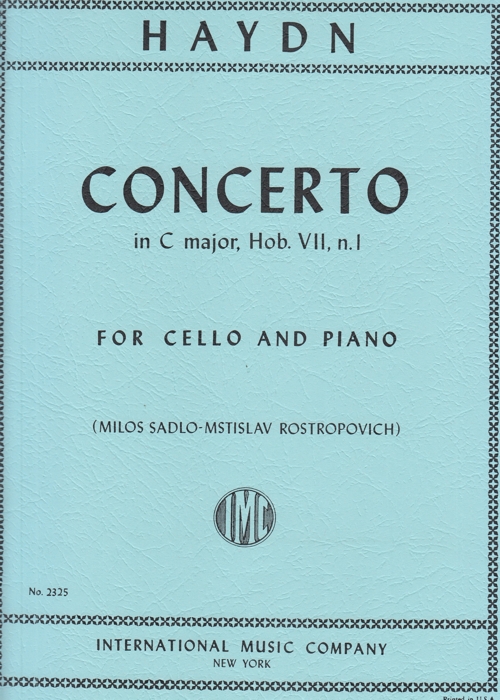 Concerto C Major, Hob. VIIb:1, for Cello and Piano. 9790220418303