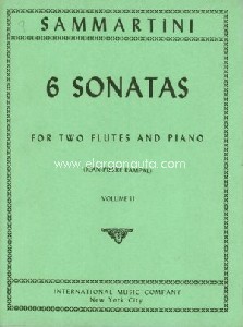 Six Sonatas Volume 2 Vol. 2, for 2 Flutes and Piano. 9790220421617