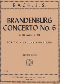 Brandenburgh Concerto No. 6 BWV 1051, for 2 violas and piano. 9790220403651 Brandenburgh Concerto No. 6 BWV 1051, for 2 violas and piano. 9790220403651