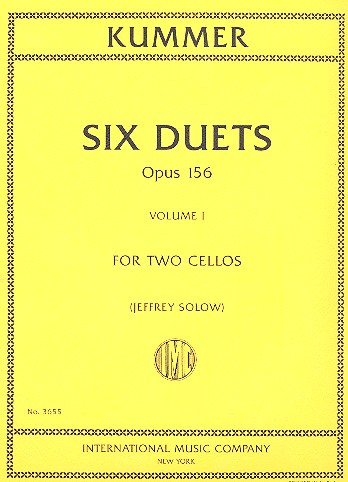 Six Duets Volume 1 op. 156, for 2 cellos. 9790220427763