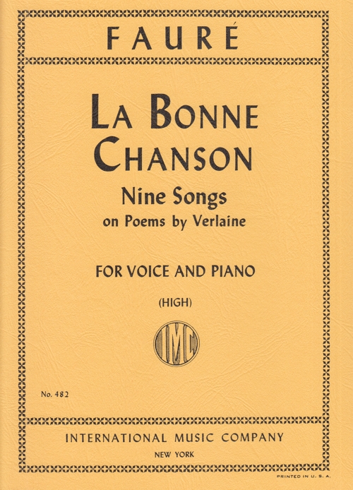 La bonne chanson, Op. 61. A cycle, for Voice and Piano. 9790220404443