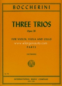 Three Trios Op. 38, for Violin, Viola and Cello. 9790220405013