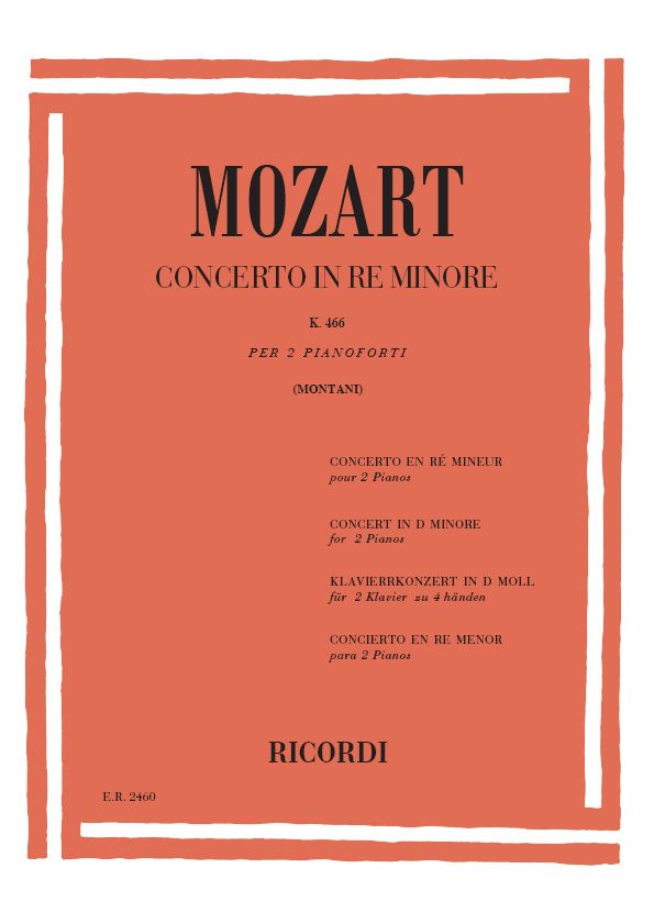 Concerto No. 20 in D minor, K 466, for Piano and Orchestra, Reduction for 2 Pianos