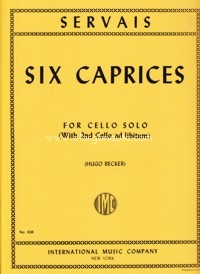 Six Caprices op. 11, for Cello. 9790220407543