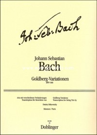 Goldberg-Variationen, BWV 988, für Streichtrio, set of parts. 9790012400516