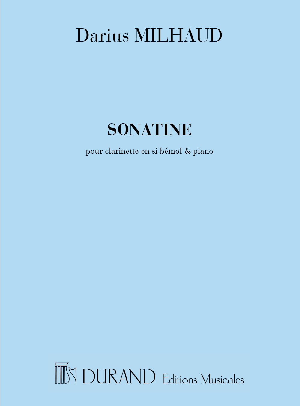 Sonatine, pour clarinette en si bemol et piano