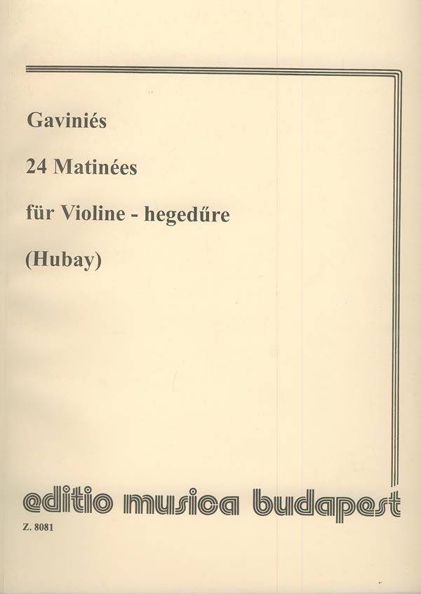 24 Etüden (Matinées) für Violine Solo. 9790080080818 24 Etüden (Matinées) für Violine Solo. 9790080080818