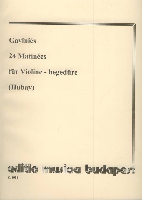 24 Etüden (Matinées) für Violine Solo. 9790080080818