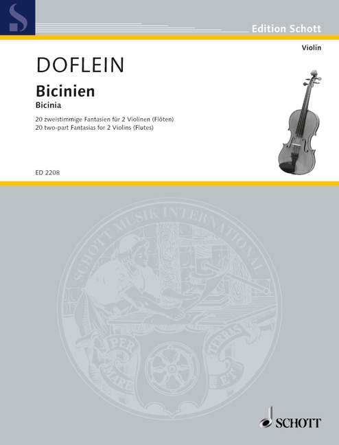 Bicinien, 20 two-part Fantasias from around 1600, 2 violins (flutes, treble recorders). 9790001036450