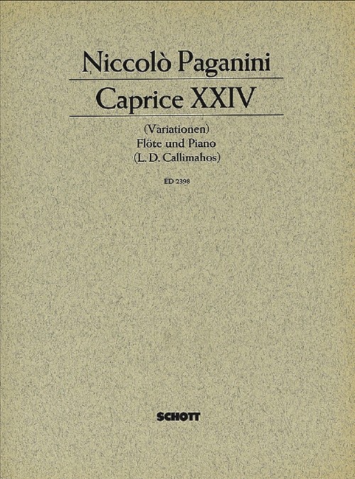 Caprice No. 24, (Variations), flute and piano, score and parts