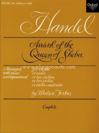 Arrival of the Queen of Sheba, for Violin (or Viola or Two Violins or Two Violas or Violin and Viola) with Piano Accompaniment. 9780193569836