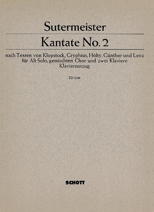 Kantate Nr. 2, alto-solo, mixed choir (SATB) and 2 pianos, score