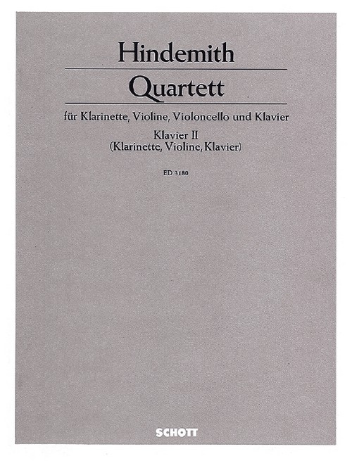 Quartet, for Clarinet, Violin, Violoncello and Piano. Transcription, 2 pianos (4 hands), separate part