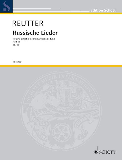 Russische Lieder op. 68, 7 Gesänge, medium or high voice with piano-accompaniment