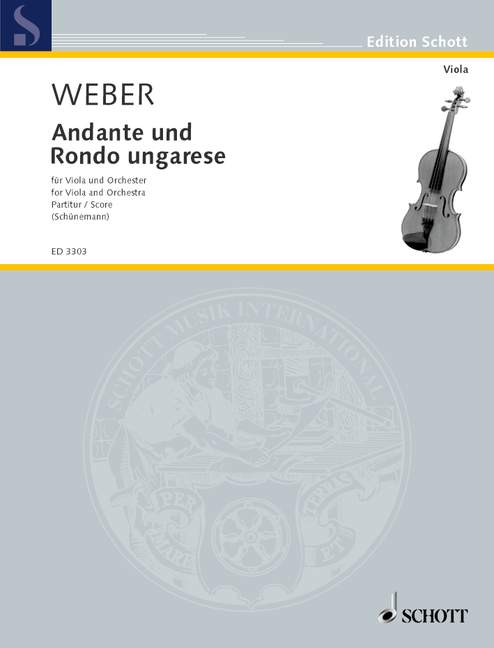 Andante and Rondo ungarese, viola and orchestra, score