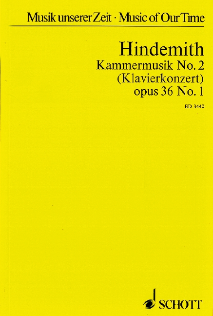 Chamber music No. 2 op. 36/1, (Piano concerto), Flute (Piccolo), Oboe, Clarinet (B flat), Bass-Clarinet, Bassoon, French Horn (F), Trumpet (C), Trombone, Violin, Viola, Violoncello, Double-bass and ob