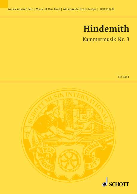 Chamber music No. 3 op. 36/2, Violoncello-concerto, solo-cello, flute (Piccolo), oboe, clarinet (Bb and Eb), bassoon, horn (F), trumpet (C), trombone, violin, cello and double bass, study score