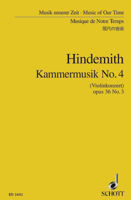 Chamber Music No. 4 op. 36/3, (Violin Concerto), violin solo and large chamber orchestra, study score. 9790001042925