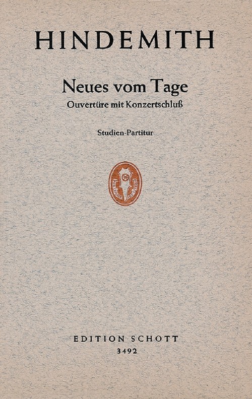 Neues vom Tage, Ouvertüre mit Konzertschluss, Orchestra, study score