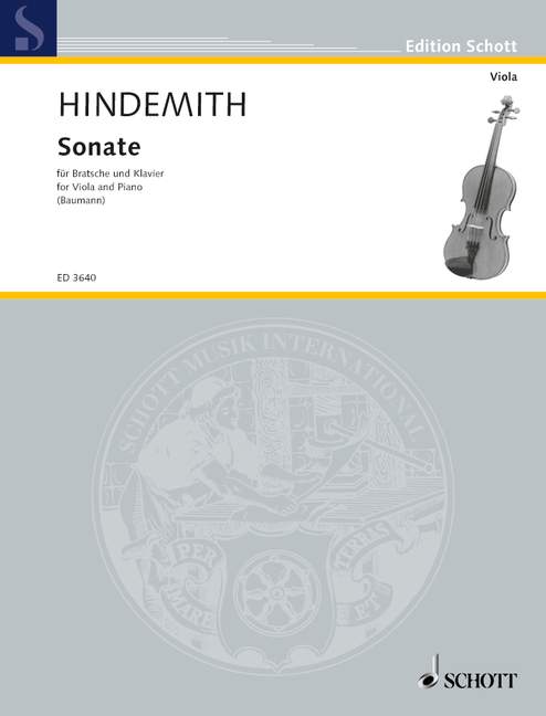 Sonata, Edited after: Paul Hindemith, Complete Works, Vol. V/7, viola and piano. 9783795796600