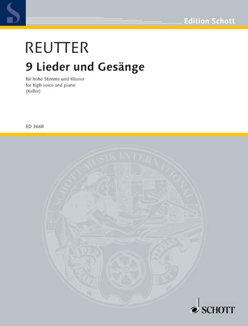 Neun Lieder und Gesänge op. 59, high Voice Part and Piano. 9790001043922