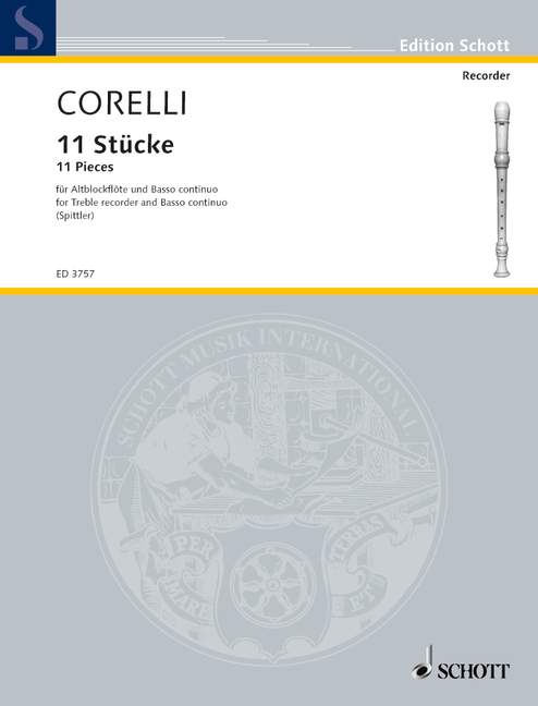 11 Pieces, treble recorder and basso continuo (piano); cello (viola da gamba) ad lib.