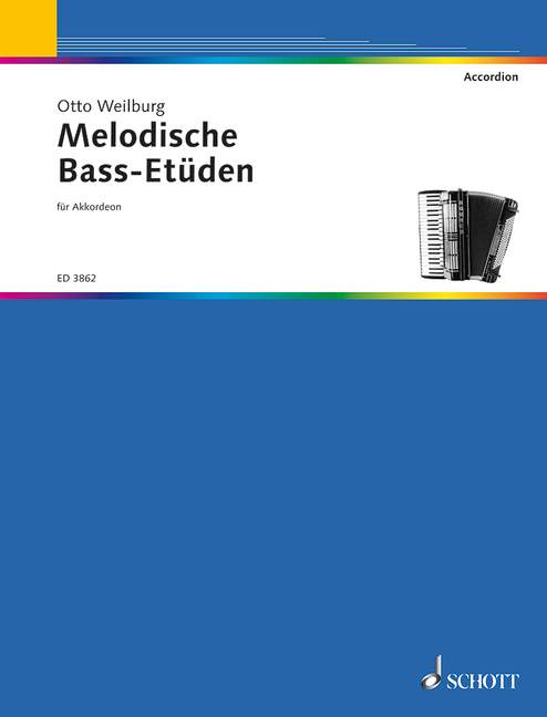 Melodische Bass-Etüden, in Form von Vortragsstücken (ab 48 Bass), accordion. 9790001046466