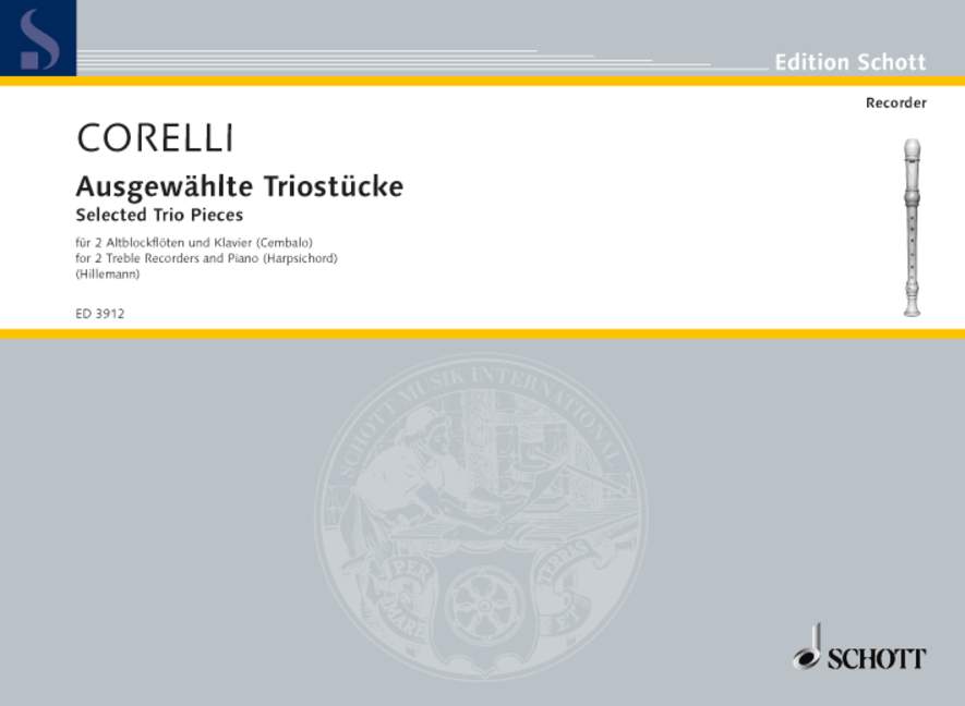 Selected Trio Pieces, 2 treble recorders and piano (harpsichord). 9790001047296