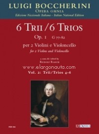 6 Trios Op. 1 (G 77-82) for 2 Violins and Violoncello. Vol. 2: Trios Nos. 4-6. Score