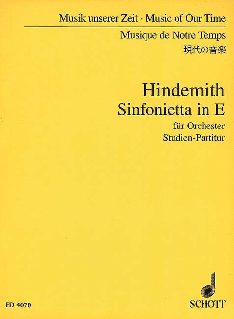 Sinfonietta in E, Orchestra, study score. 9790001048507