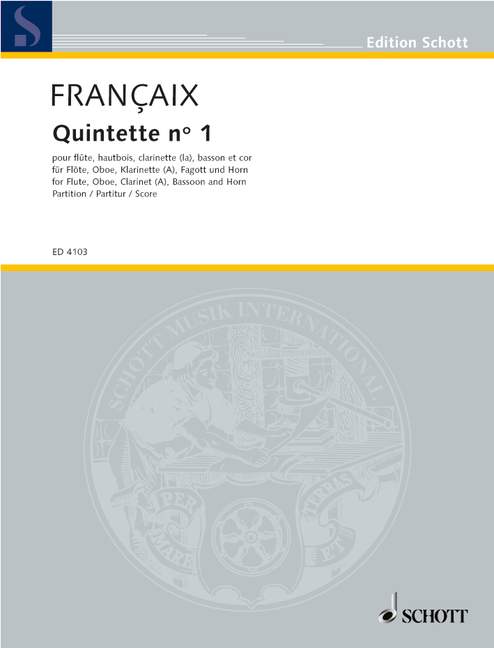 Quintet No. 1, for wind quintet, study score