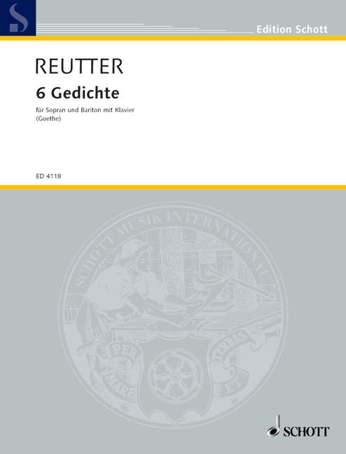 6 Gedichte op. 73, aus Westöstlicher Diwan, Soprano and Baritone with Piano