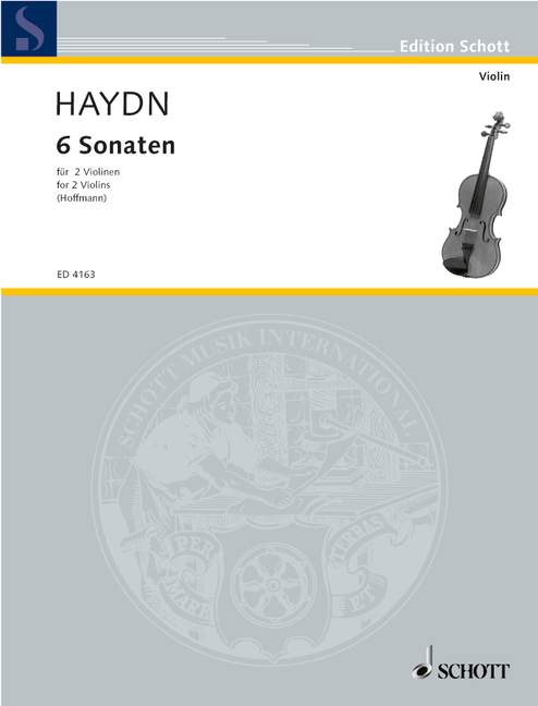 Six Sonatas Hob. VI:G1, 2 violins, performance score. 9790001049009