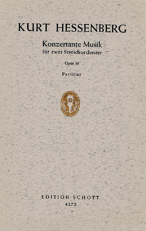 Concertante Music op. 39, 2 String Orchestra, study score