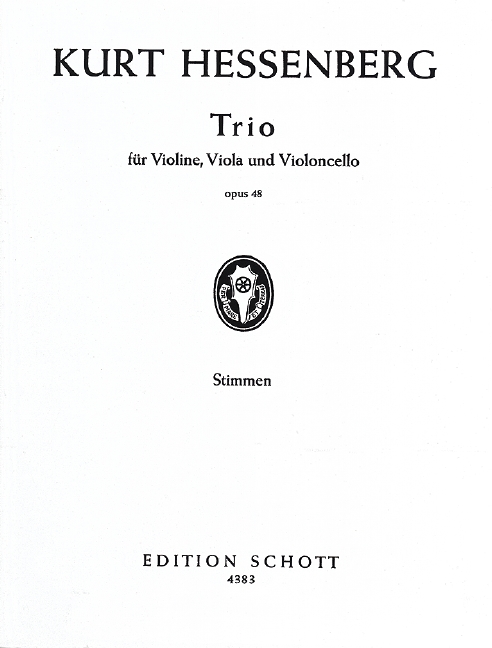 Trio op. 48, violin, viola and cello, set of parts. 9790001051576