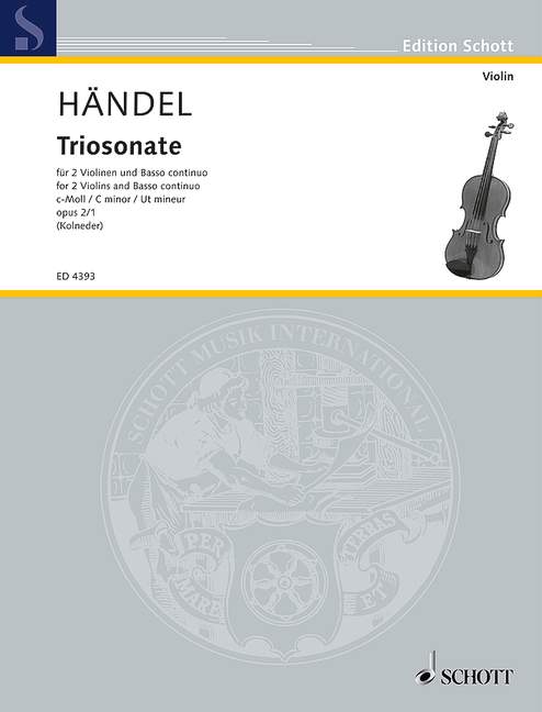 Nine Trio Sonatas op. 2 Nr. 1, 2 violins and basso continuo