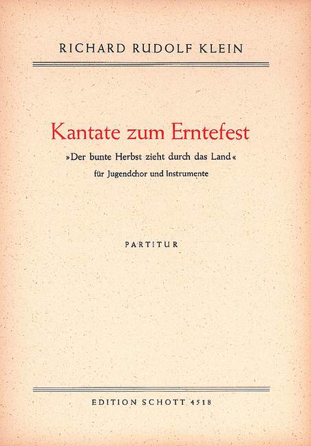 Kantate zum Erntefest, Der bunte Herbst zieht durch das Land, youth choir (SMez) with flute or treble recorder and 2 violins, score