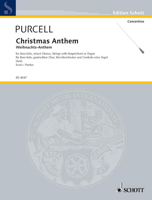 Christmas-Anthem, Siehe, ich verkündige euch große Freude (Luk. 2, 10, 14), mixed choir (SATB), soloists (TTB or SSB), strings and basso continuo, score