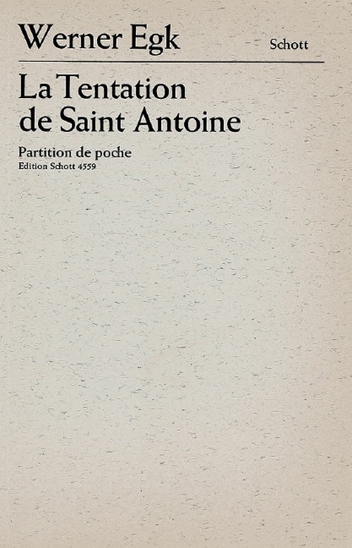 La Tentation de Saint Antoine, nach Weisen und Versen des 18. Jahrhunderts, alto, string quartet and string orchestra, study score