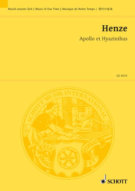 Apollo et Hyazinthus, Improvisations for harpsichord, solo alto and eight solo instruments, study score