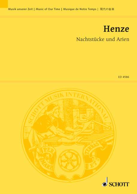 Nachtstücke und Arien, nach Gedichten von Ingeborg Bachmann, soprano and large orchestra, study score. 9790001053730