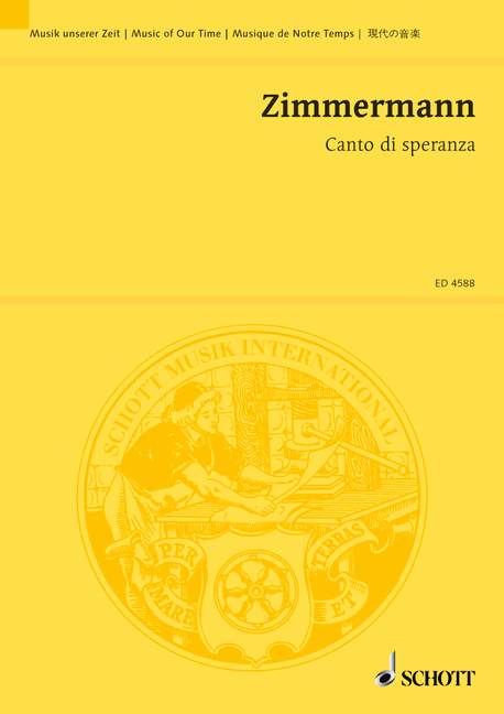 Canto di Speranza, Cantata, cello and small orchestra, study score