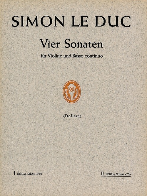 4 Sonatas Band 2, violin and basso continuo (harpsichord, piano); cello (viola da gamba) ad lib.