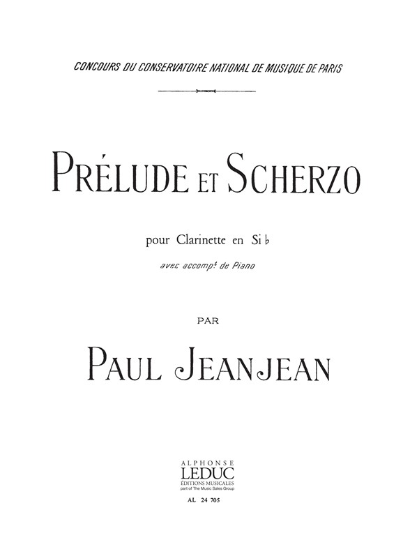 Prélude et Scherzo, pour clarinette en Si b avec accompt. de Piano