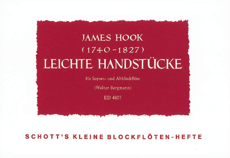 Leichte Handstücke, soprano- and treble recorder, performance score