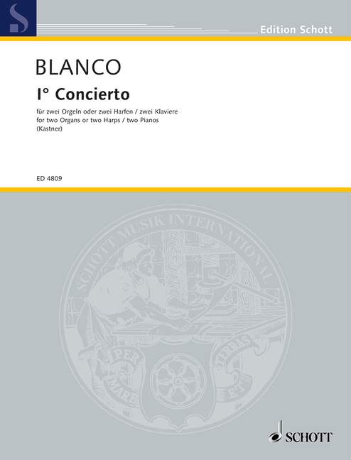 One Concerto for two Organs, 2 organs (keyboard instruments) or 2 harps or 1 harp and 1 keyboard instrument, performance score