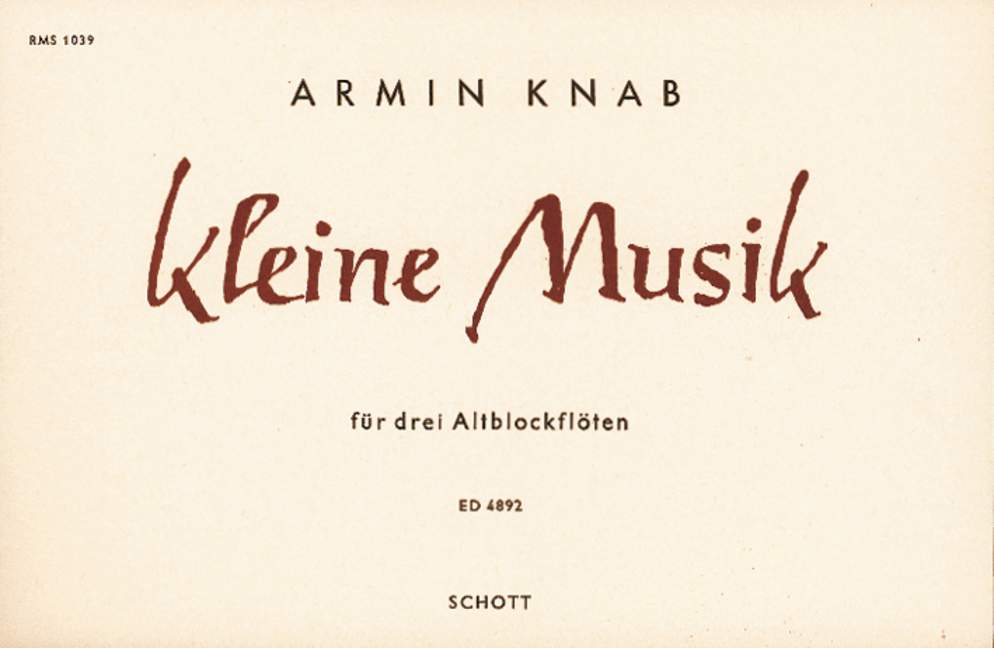 Kleine Musik, 3 treble recorders, performance score